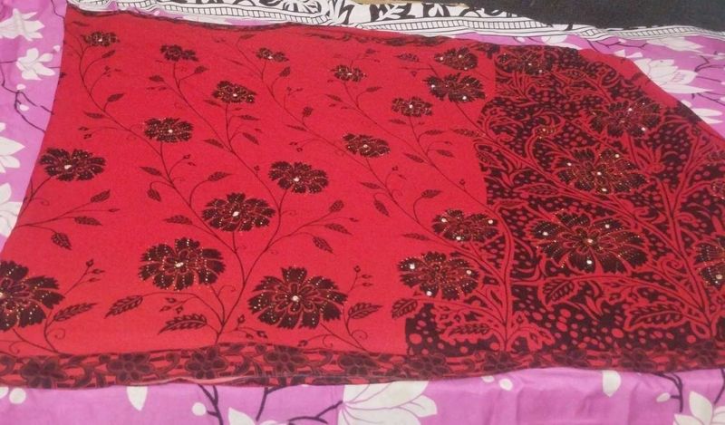 RED&amp;BLACK SAREE