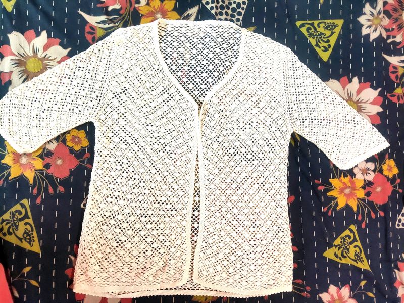 Never Wear Beautiful Front Open Shrug, Wooven