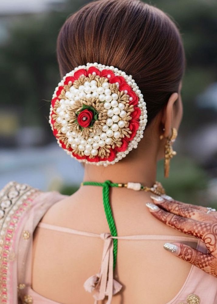 Elegant Floral Hair Bun Accessory