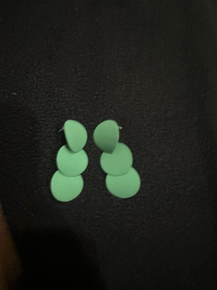 Green Statement Drop Earrings