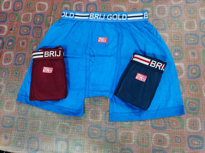 Mens Long Trunk Underwear Pack Of 3