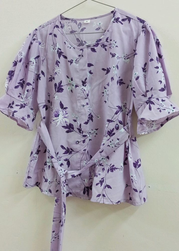 Floral Tie-Waist Top