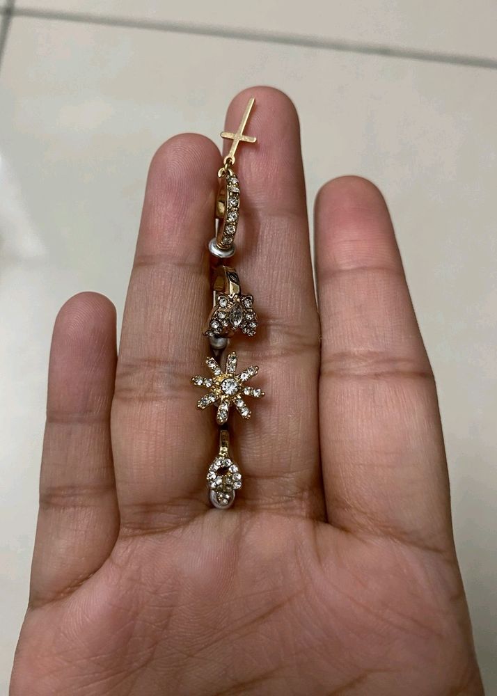 Golden Earrings - Set Of 4