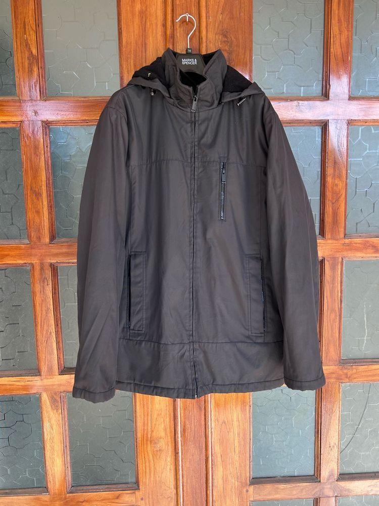 Calvin Klein Men&#39;s Black Hooded Jacket