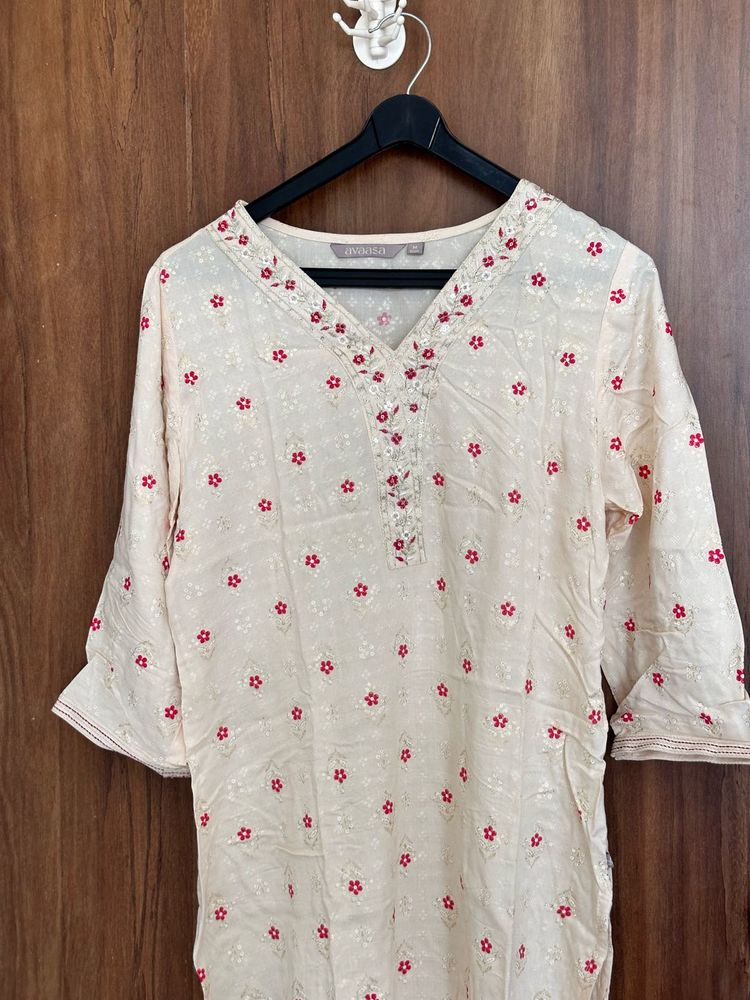 Embroidered Floral Kurti Top