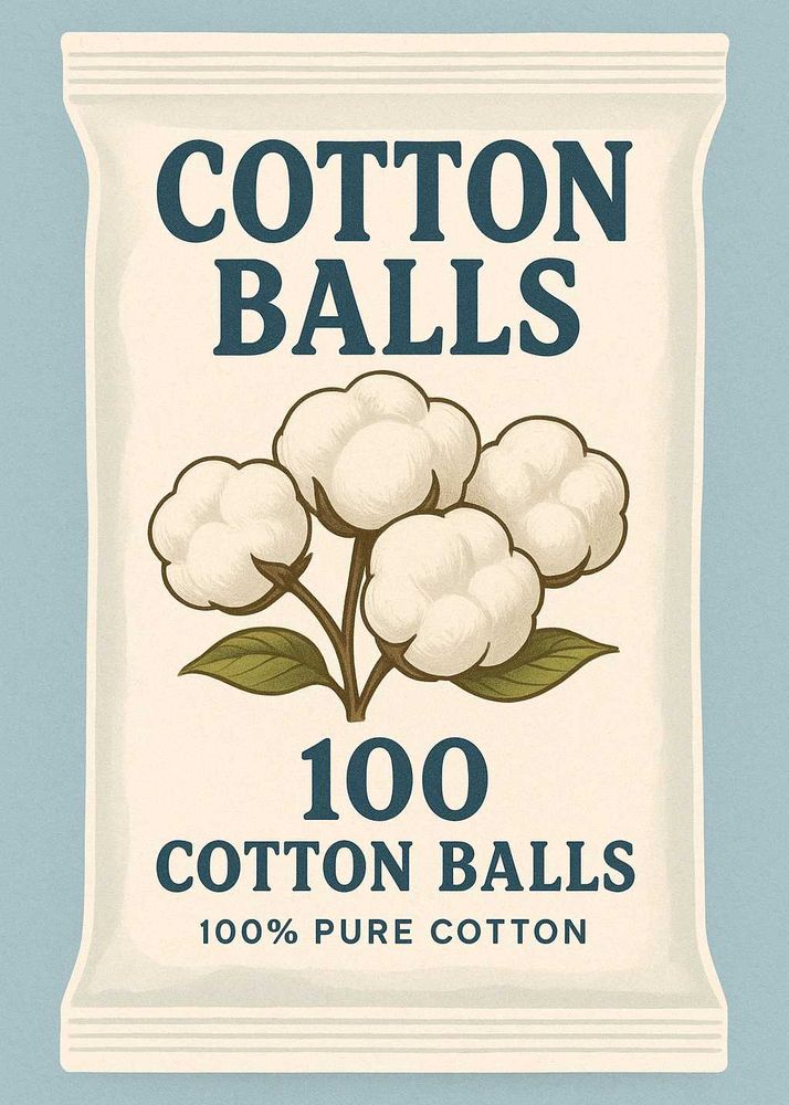 100 Pure Cotton Balls