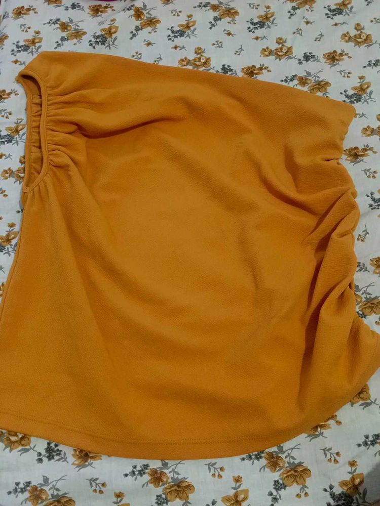 Mustard One shoulder Top