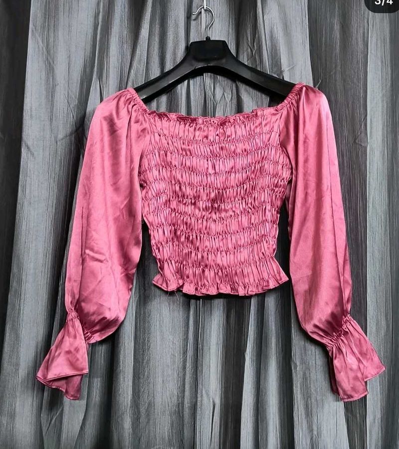 Satin Pink Top