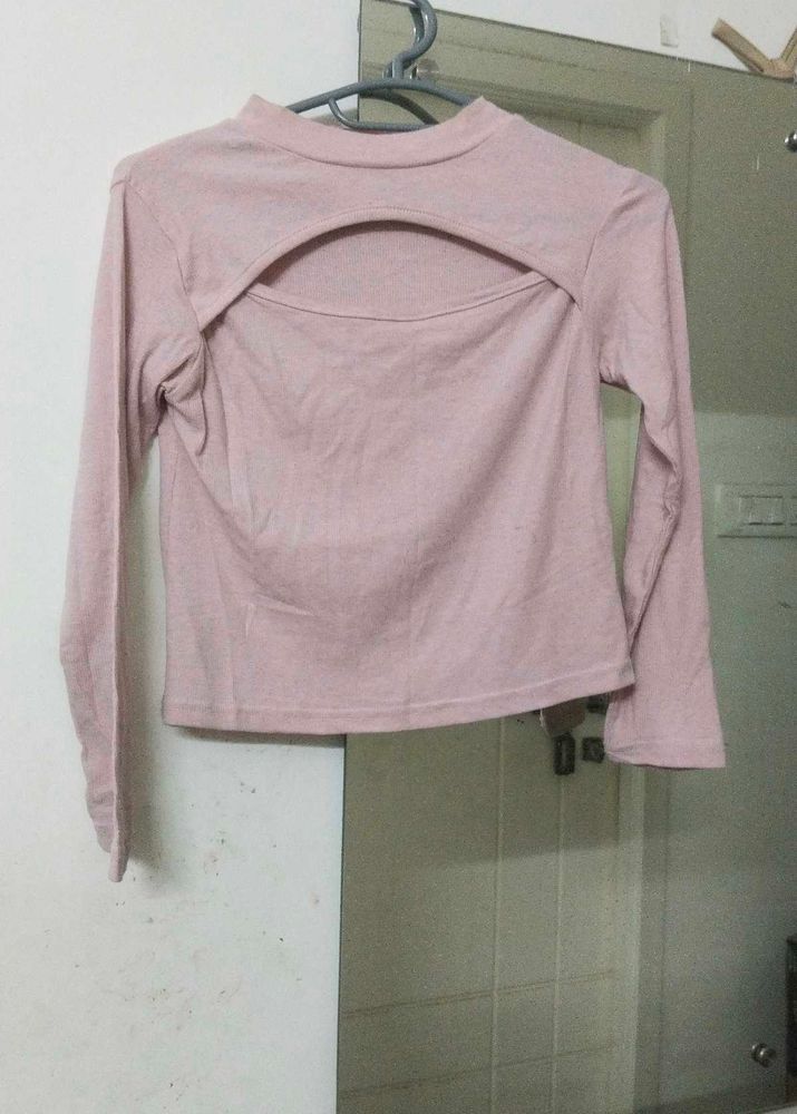 Cute pink long sleeve top