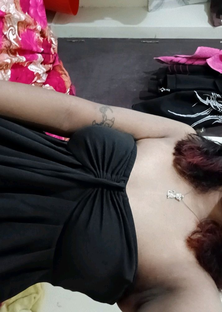 Black Tube Top Sleveless Party Wear