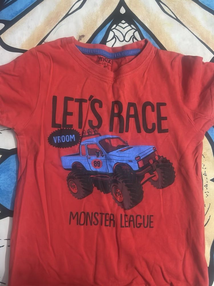 Red Monster Truck Tee
