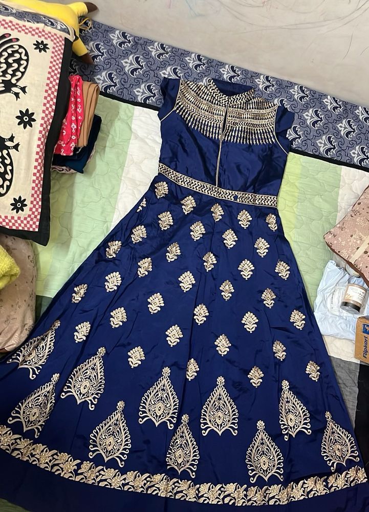 Embroidery Blue Gown
