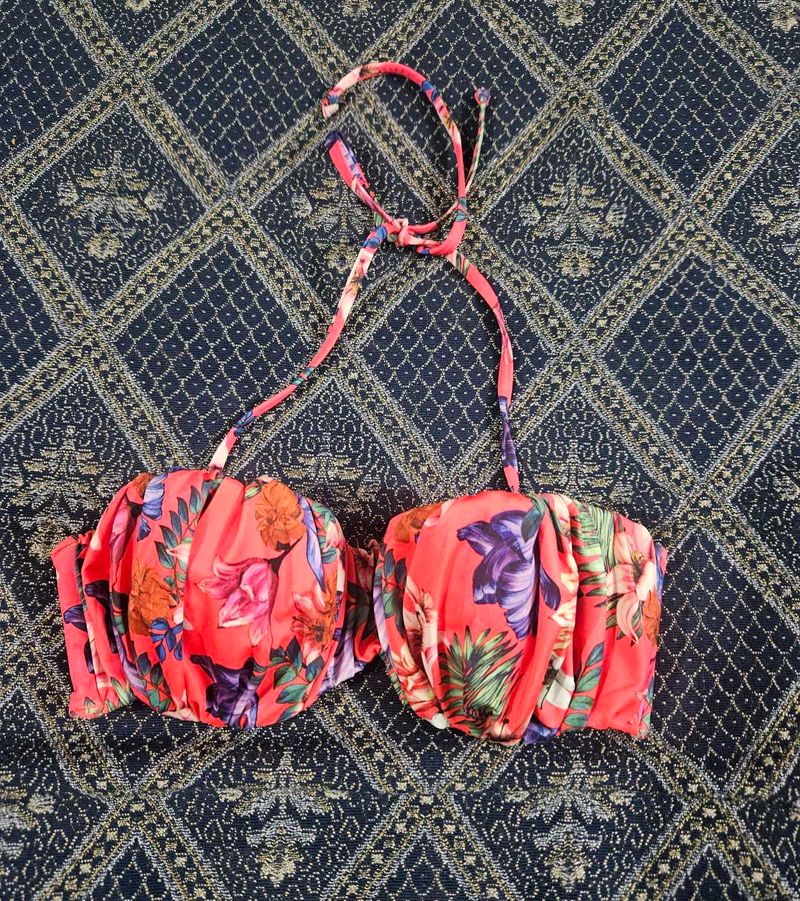 Floral Halter Bikini Top