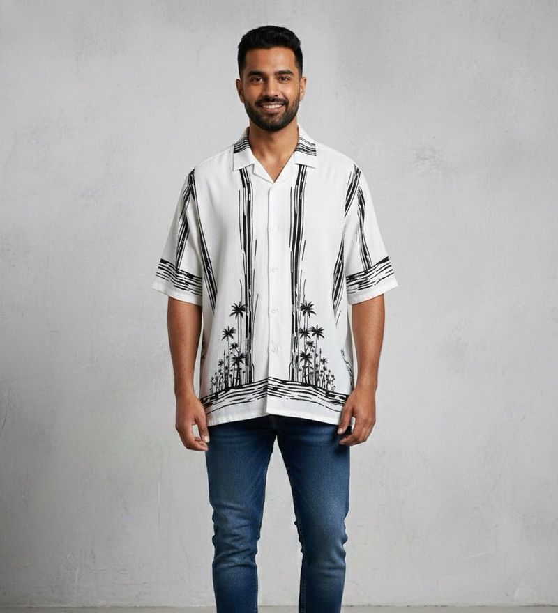 Tropical Print Casual Shirt- Size XL