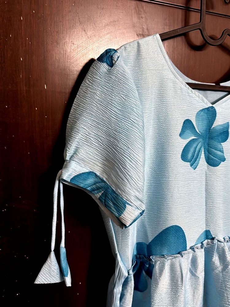 Blue Floral Summer Dress