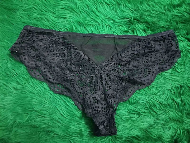 Lace Detail Brief🖤free size