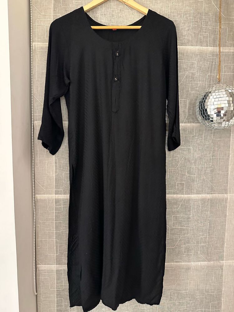 Black Straight Fit Kurta