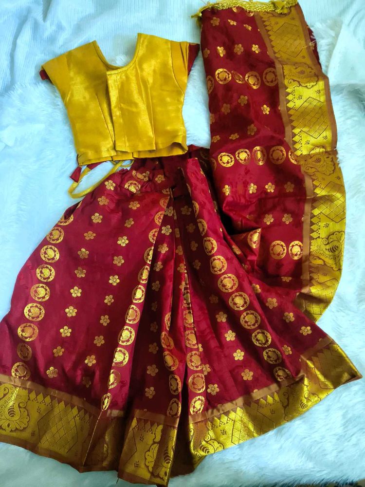 Kids Ethnic Lehanga Choli Set-  Girl baby saree
