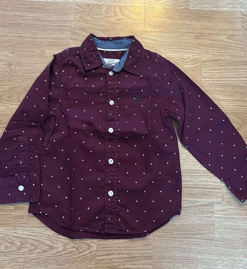 Boys Burgundy Stars Shirt
