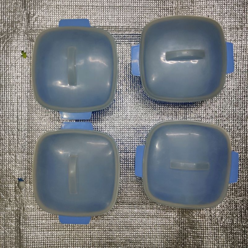 4 Microwave Safe Plastic Serving Bowls With Lid