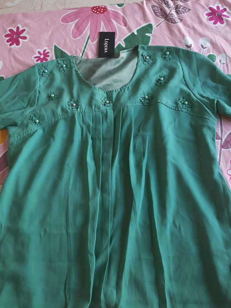 Lopera Green Embellished Top - Size XXL