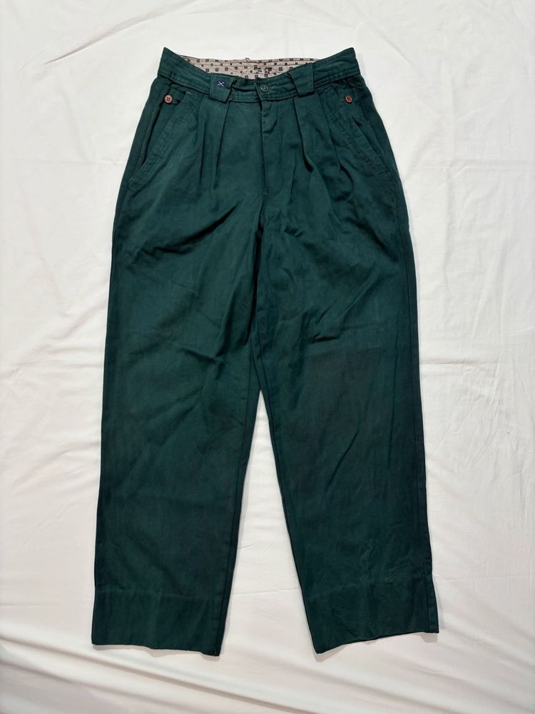 Green Pleated Pants