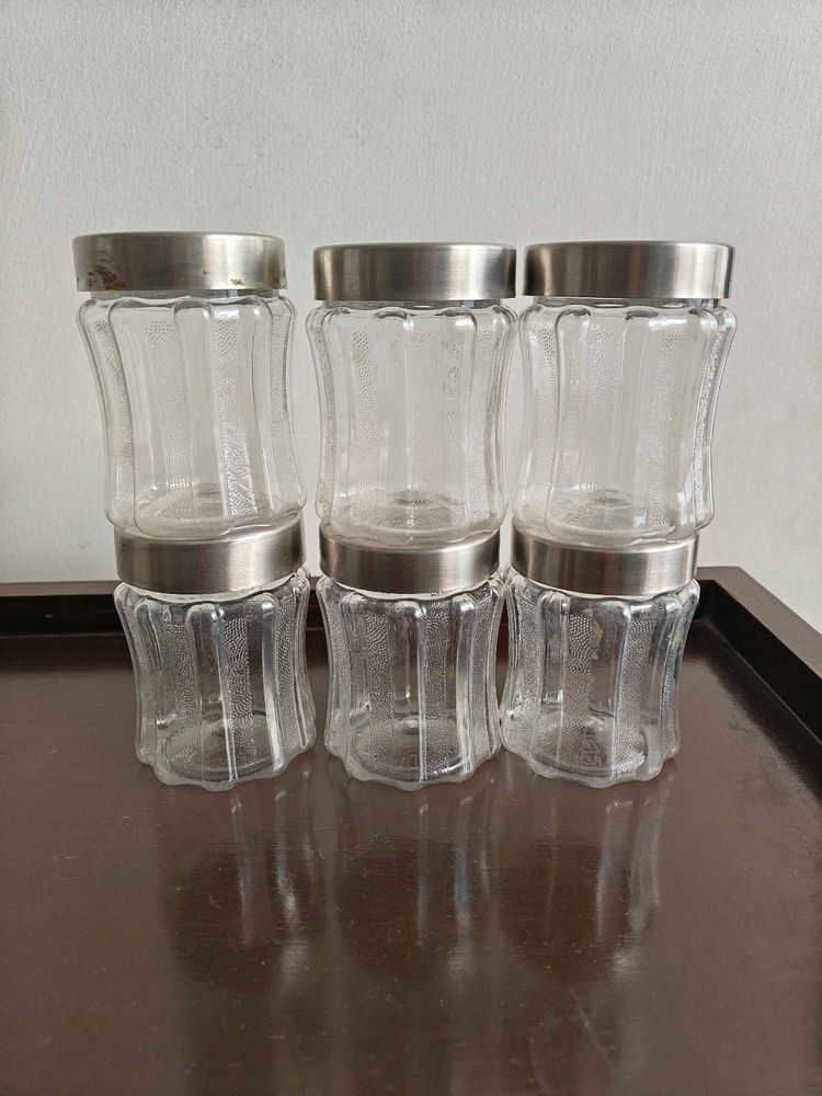 Set of 6 PET Storage Jars