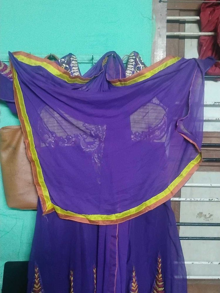 Purple Kurta With Dupatta