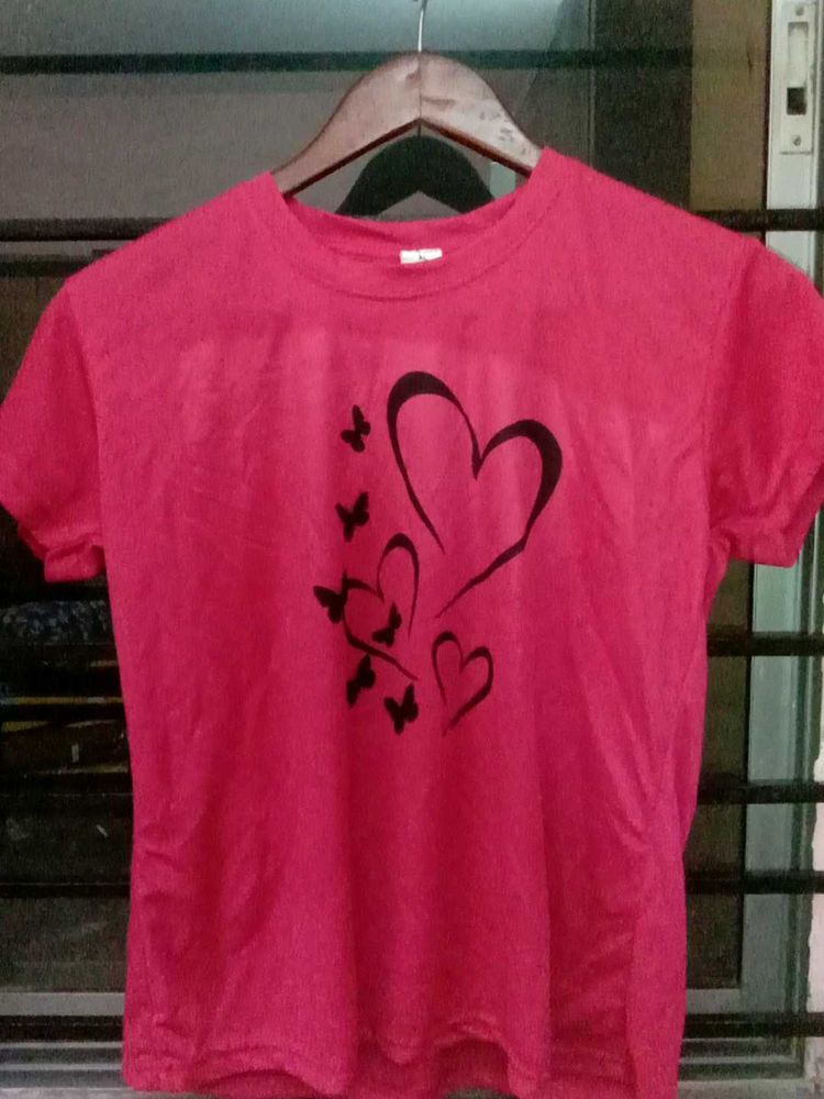 Pink Heart Graphic Tee
