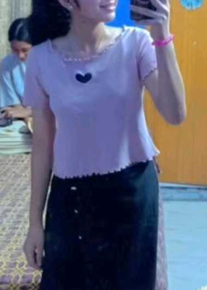 Cute Lilac Heart Top