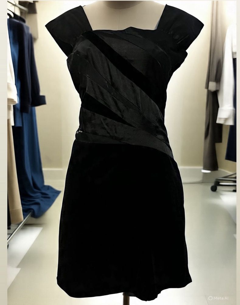 Pintrest Vintage Black Velvet Mini Dress