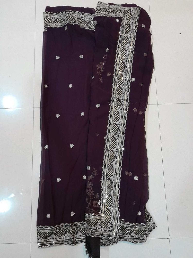 Purple Embellished Saree