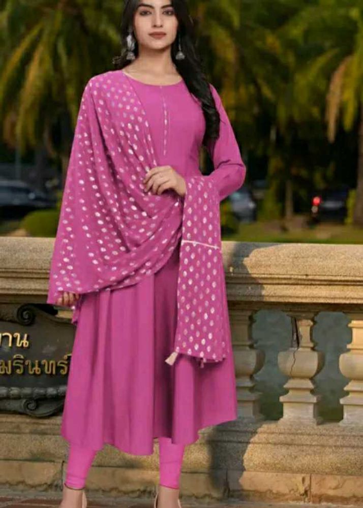 Crepe Kurti With Dupatta