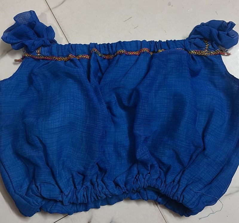 Blue Crop Top
