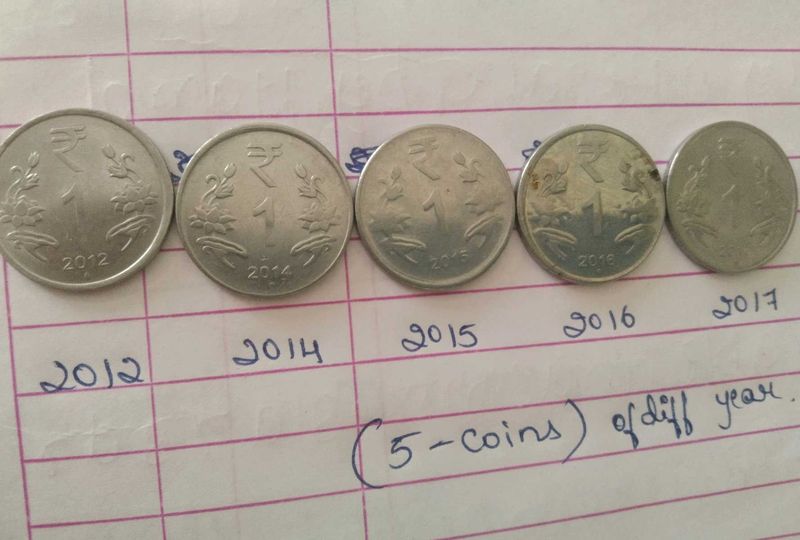 Rare 1 Rupee Coin Set Of Different Year (2012-2017