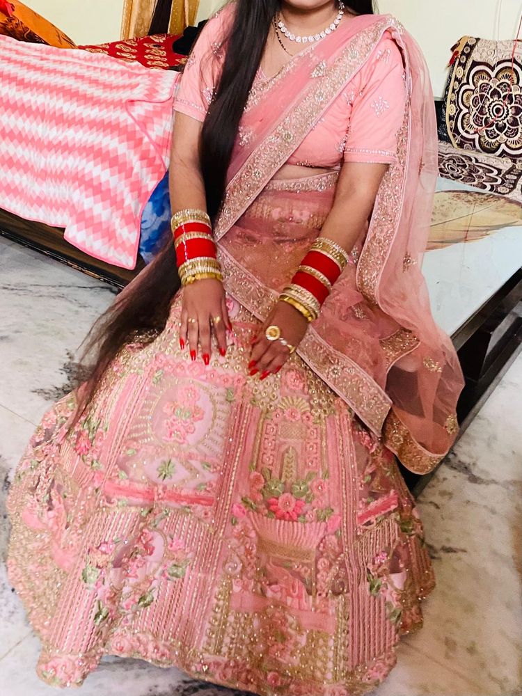 Gorgeous Pink Embroidered Lehenga