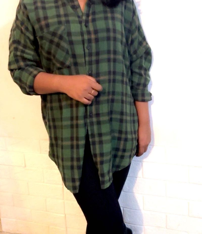 Green Plaid Flannel Shirt (item 27)