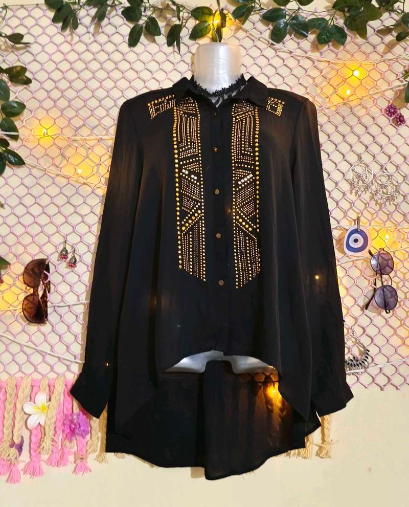 SizeM/L 🎁Buy 2 Get 1 Free 🎁 Elegant  Black Top