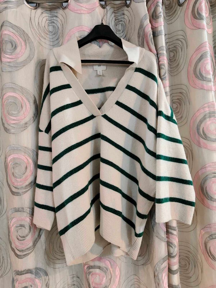 H&amp;M Striped V-Neck Sweater