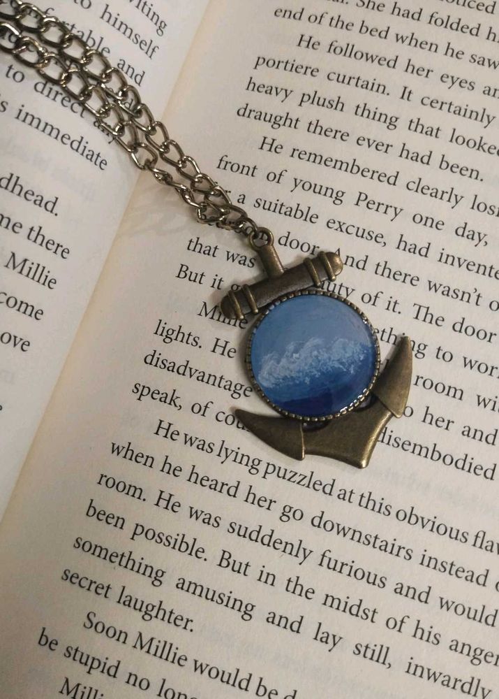 Anchor Pendant Necklace with Ocean Design