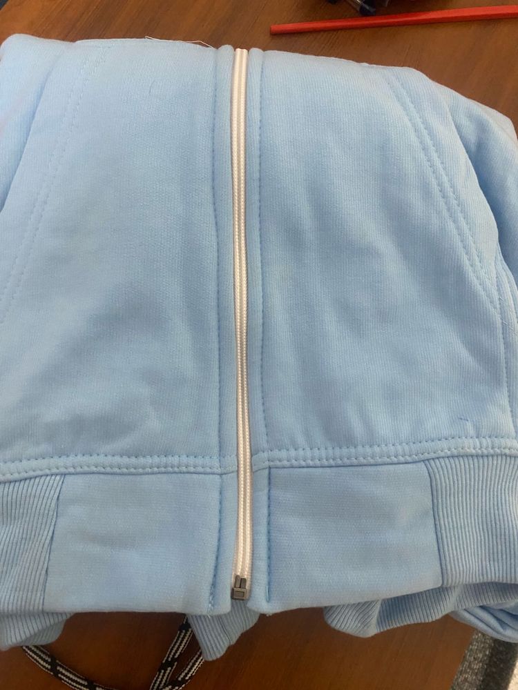 Light Blue Zip-Up Jacket