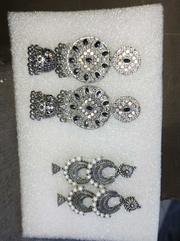 Statement Earrings - Set of 2 With Free Stoppers
