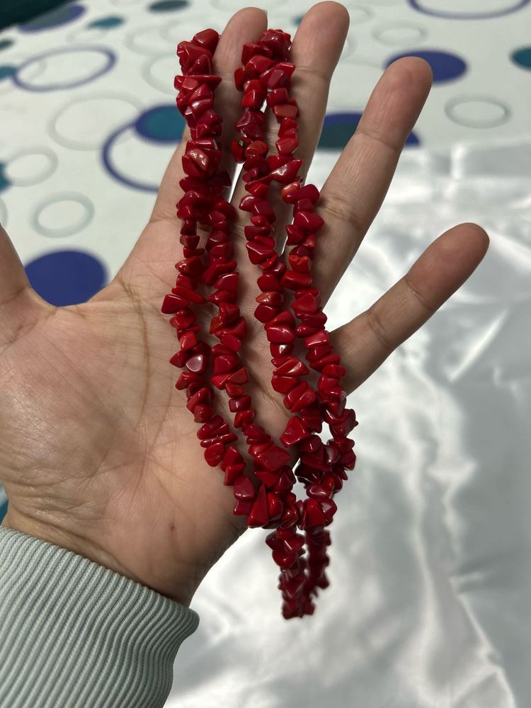 Red Coral Chip Necklace