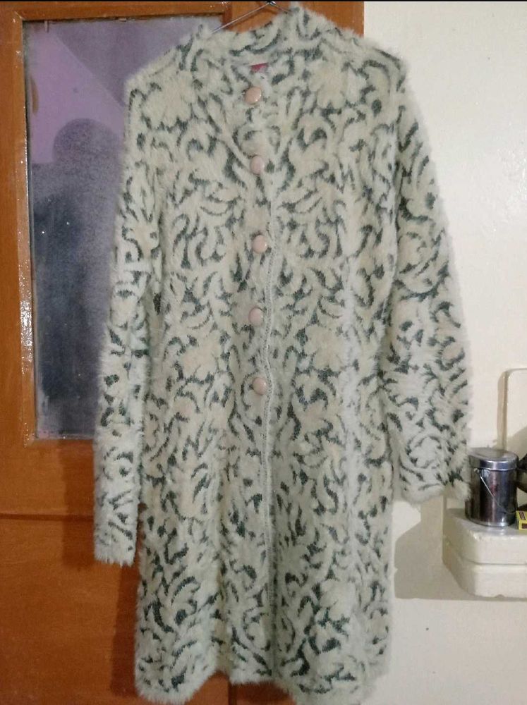 Elegant Long Furry Winter Cardigan
