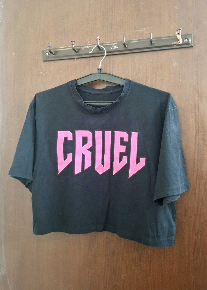 Black Cropped T-Shirt