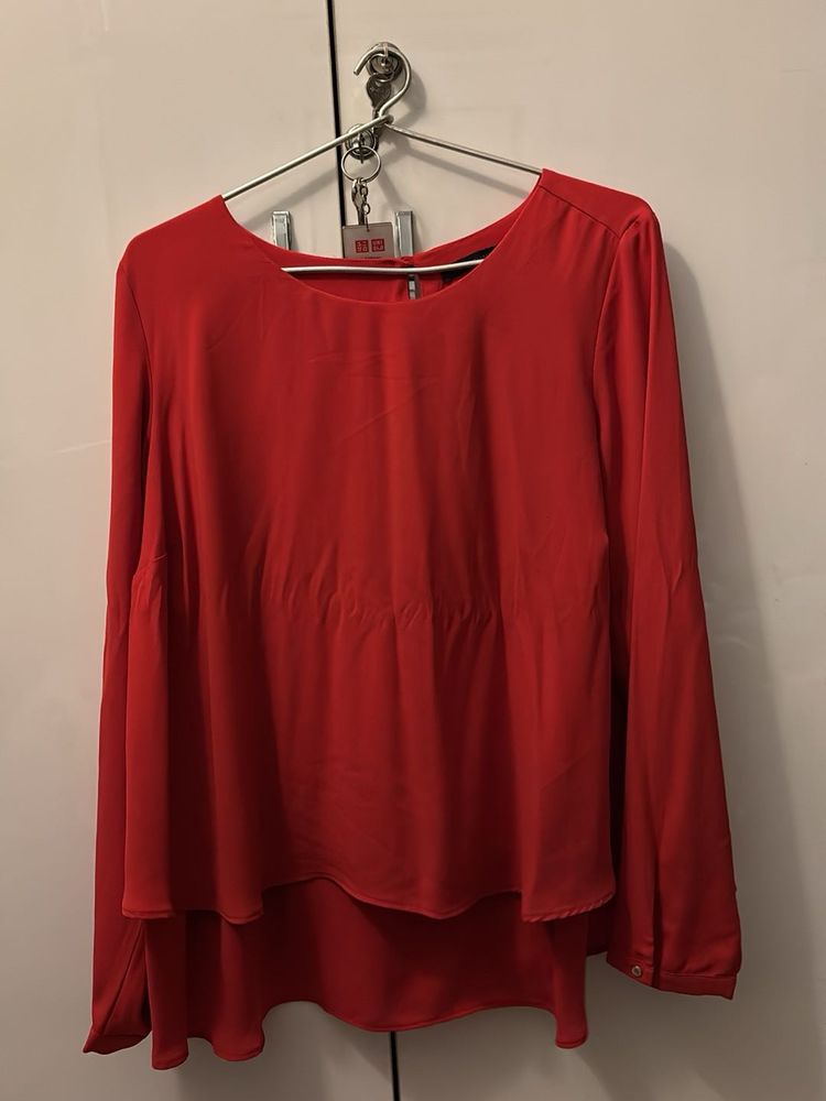 Red Long Sleeve Top