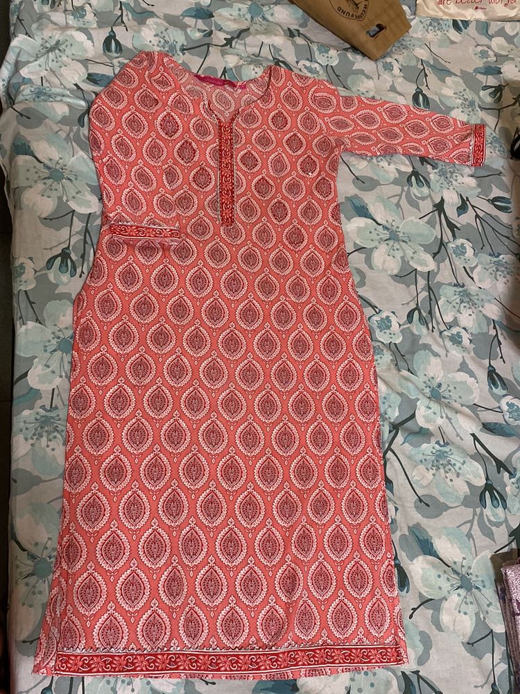 Pink Kurta Plazzo Set With Dupatta