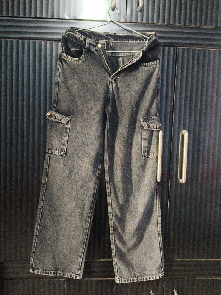 Grey Cargo Jeans