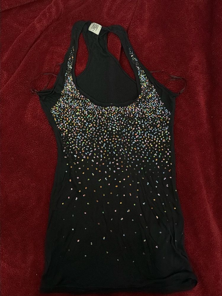 Sparkly Black Tank Top