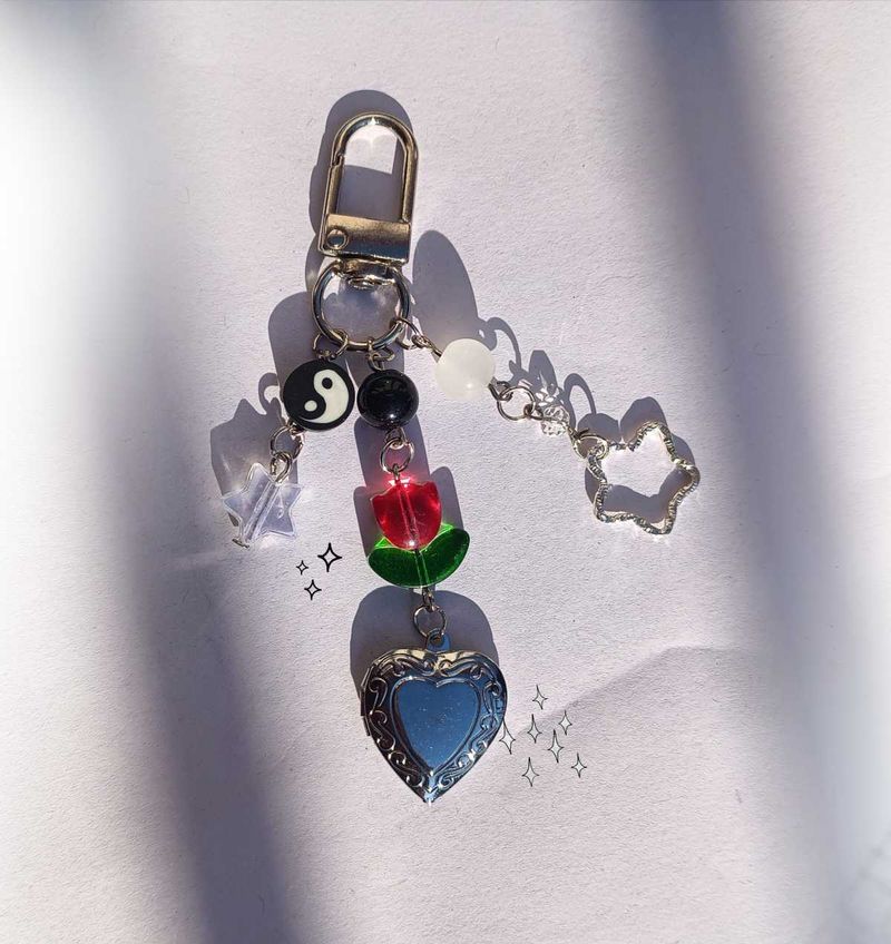 heart locket keychain